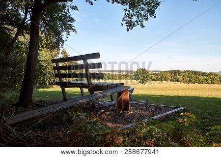 German Landscape With A Very Large Bank In The Eifel Near Gerolstein.