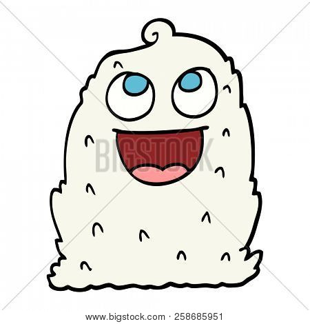 hand drawn doodle style cartoon lumpy ghost