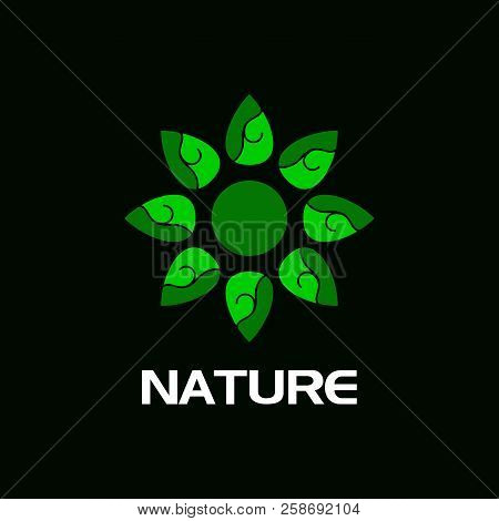 Green Leafs Logo. Yoga Logo. Natural And Organic Food Logo. Eco Friendly Icon. Ecology Icon. Leaf Ic