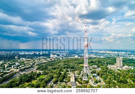 Kiev Tv Tower. 385 Meters Hight, It Is The Tallest Freestanding Lattice Steel Construction In The Wo