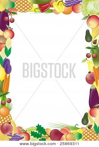 Frutta e verdura vettore Frame