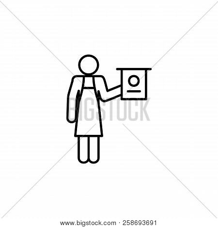 Teacher Of Labor Icon. Education Symbol Sign Pictogram