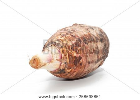 Close Up Of Taro On White Background