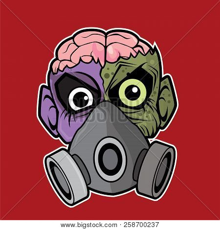 Zombie Head Vector Illustration - Gas Mask