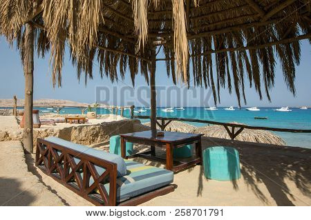 Relaxing Couch On Mahmya Island, Egypt With Boats