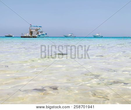 Mahmya Island, Egypt, Clear Water View With Boats