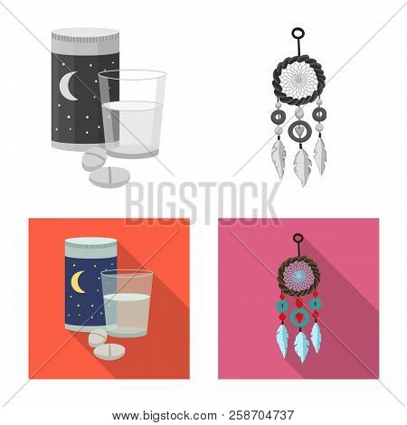 Isolated Object Of Dreams And Night Logo. Set Of Dreams And Bedroom Stock Vector Illustration.