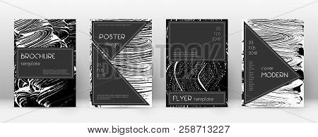 Cover Page Design Template. Black Brochure Layout. Beauteous Trendy Abstract Cover Page. Black And W