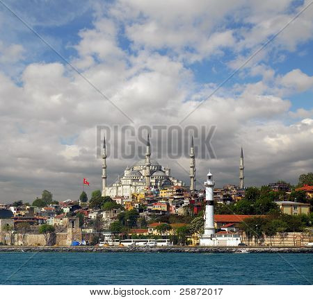 A mecset Isztambul látképe