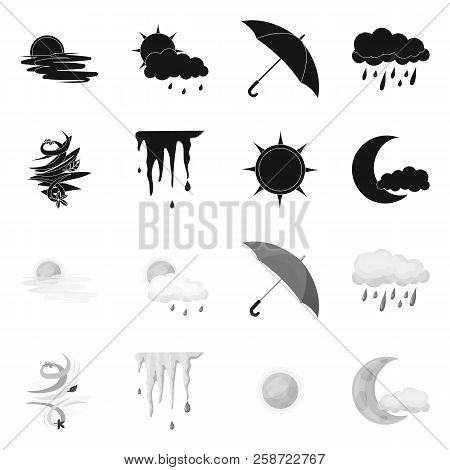 Vector Illustration Of Weather And Climate Symbol. Set Of Weather And Cloud Vector Icon For Stock.