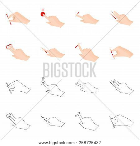 Vector Design Of Touchscreen And Hand Icon. Set Of Touchscreen And Touch Stock Vector Illustration.