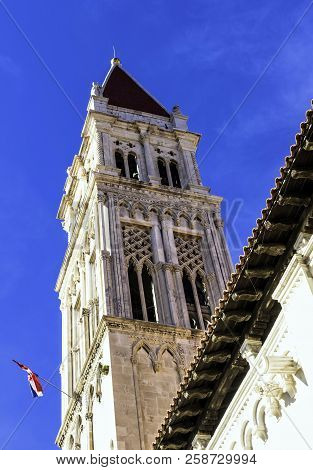 Trogir, Dalmatia, Croatia - October 29: Cathedral Of St. Lawrence In Historic City Of Trogir On Octo