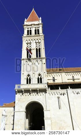 Trogir, Dalmatia, Croatia - October 29: Cathedral Of St. Lawrence In Historic City Of Trogir On Octo
