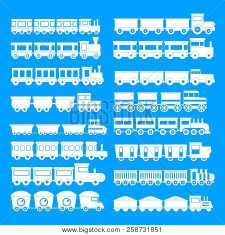 Train Toy Children Icons Set. Simple Illustration Of 16 Train Toy Children Vector Icons For Web