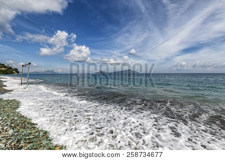 Waves At Blue Stone Beach In East Nusa Tenggara, Indonesia.