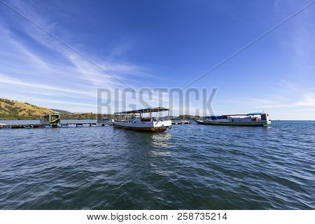Riung, Indonesia - May 17: Fishing Boats At A Pier In Riung, Indonesia On May 17, 2017.