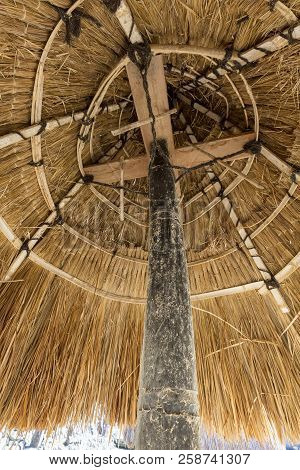 Underside Of A Thatched Ngadhu In The Luba Traditional Village, Flores, Indonesia.