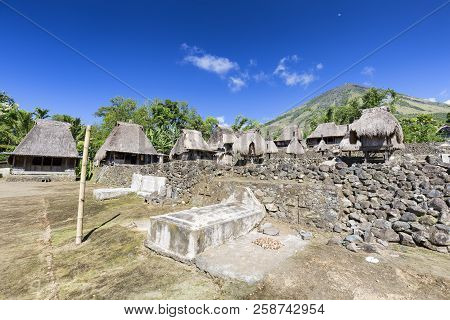 The Luba Village On The Slopes Of The Mount Inerie Stratovolcano Near Bajawa, Indonesia.