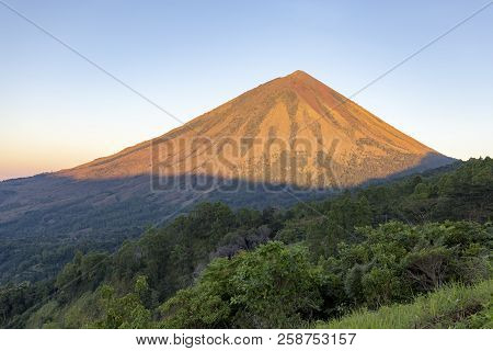 Wide Angle View Of Mt. Inerie In Flores, Indonesia.