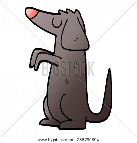 cartoon doodle well behaved dog