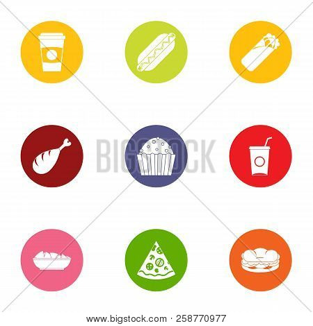 Chunk Icons Set. Flat Set Of 9 Chunk Vector Icons For Web Isolated On White Background