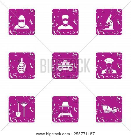 Formulation Icons Set. Grunge Set Of 9 Formulation Vector Icons For Web Isolated On White Background
