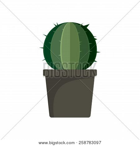 Sphera Cactus Pot Icon. Flat Illustration Of Sphera Cactus Pot Vector Icon For Web Design