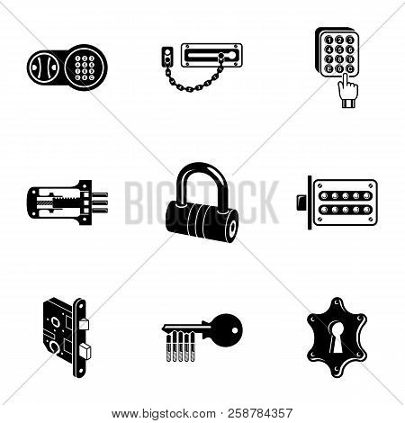 Latch Icons Set. Simple Set Of 9 Latch Vector Icons For Web Isolated On White Background