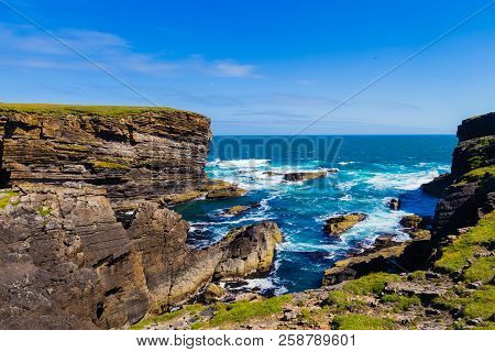 Yesnaby Cliffs - Coast Line Of Orkney Scotland