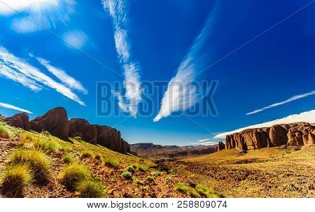 View On Mountain Landscape In The Mountains Of Jbel Sarhro In Morocco