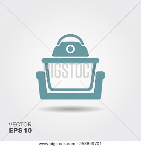 Electric Convection Oven Icon In Flat Style Isolated On Grey Background.