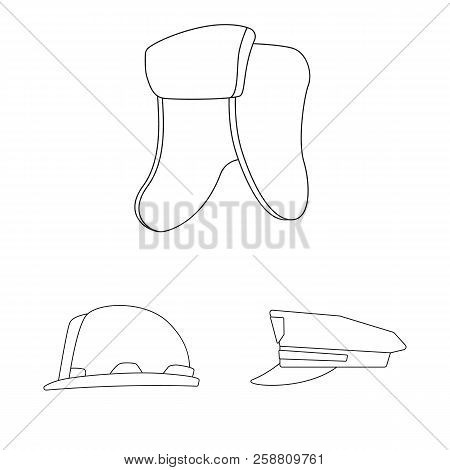 Vector Design Of Headgear And Cap Symbol. Collection Of Headgear And Accessory Vector Icon For Stock