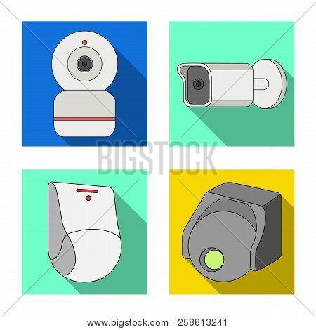 Isolated Object Of Cctv And Camera Logo. Set Of Cctv And System Stock Symbol For Web.