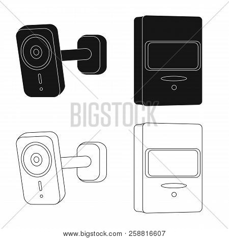Isolated Object Of Cctv And Camera Icon. Collection Of Cctv And System Vector Icon For Stock.
