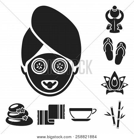 Spa Salon And Equipment Black Icons In Set Collection For Design. Relaxation And Rest Vector Symbol 