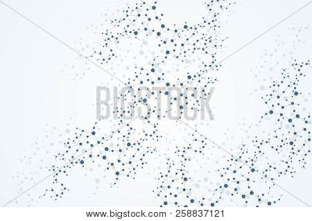Structure Molecule And Communication. Dna, Atom, Neurons. Scientific Concept For Your Design. Connec