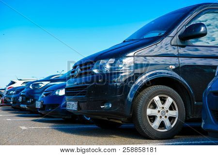 Moscow, Russia - September, 15, 2018: cars on the intercept parking near metro station Annino in Moscow 