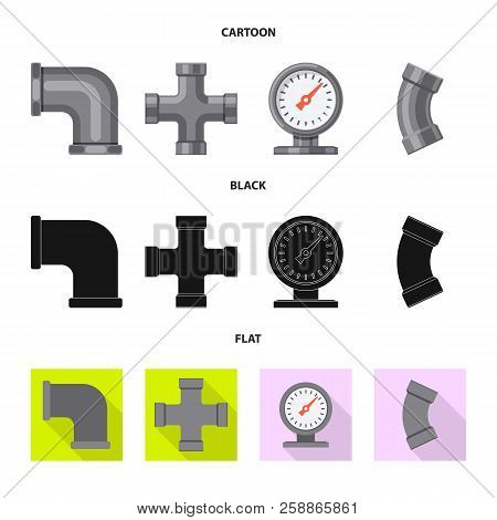 Vector Illustration Of Pipe And Tube Icon. Set Of Pipe And Pipeline Vector Icon For Stock.