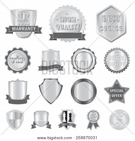 Vector Illustration Of Emblem And Badge Logo. Set Of Emblem And Sticker Stock Vector Illustration.