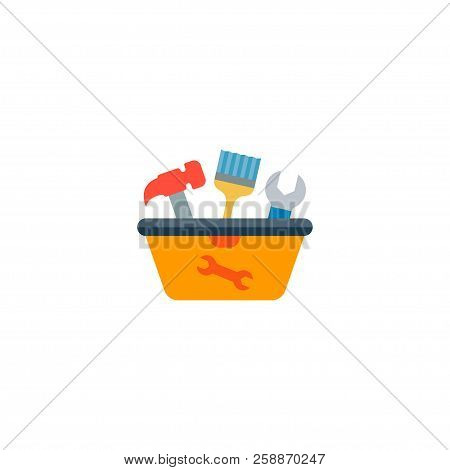 Tool In Box Icon Flat Element. Vector Illustration Of Tool In Box Icon Flat Isolated On Clean Backgr