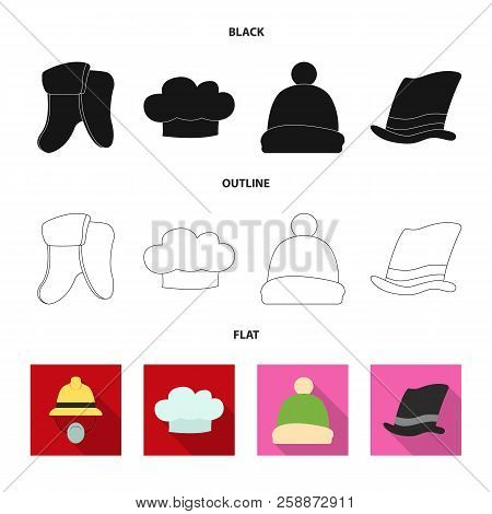 Vector Design Of Headgear And Cap Icon. Set Of Headgear And Accessory Vector Icon For Stock.
