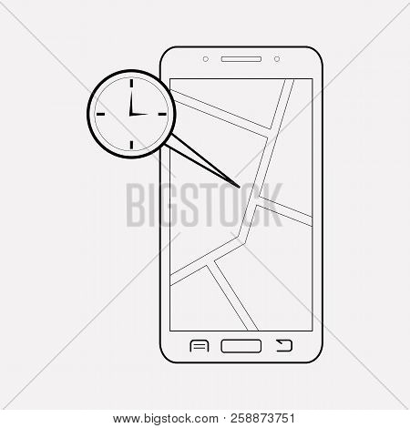 Real Time Location Icon Line Element.  Illustration Of Real Time Location Icon Line Isolated On Clea