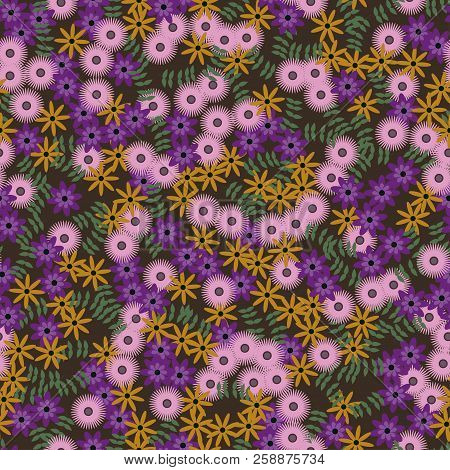 Colorful Floral Seamless Pattern. Floral Background. Vector