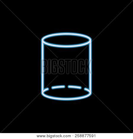 Cylinder Icon In Neon Style. One Of Geometric Figure Collection Icon Can Be Used For Ui, Ux