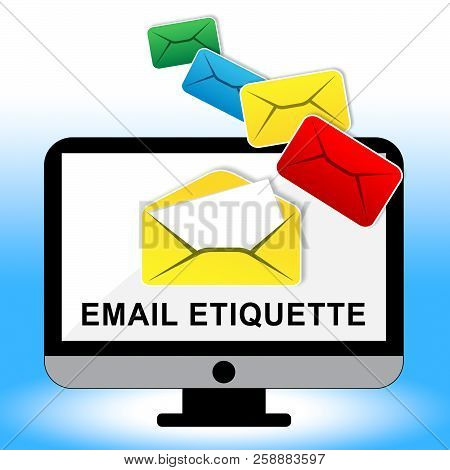 Email Etiquette Electronic Message Rules 2D Illustration
