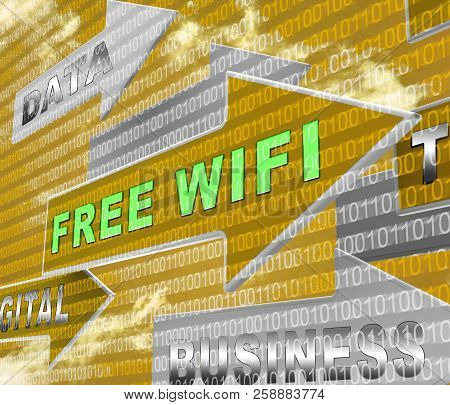 Free Wifi Anywhere Wireless Coverage 3D Rendering