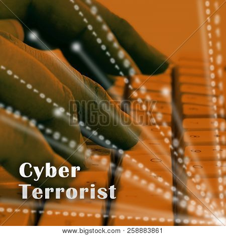 Cyber Terrorist Extremism Hacking Alert 3D Illustration