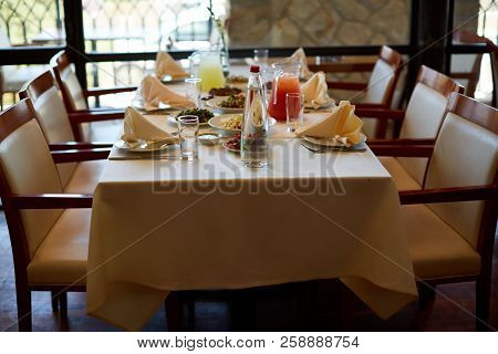 A Shulchan Aruch For The Pesach Passover Seder Meal, Which Is Being Conducted By Ultra-orthodox And 