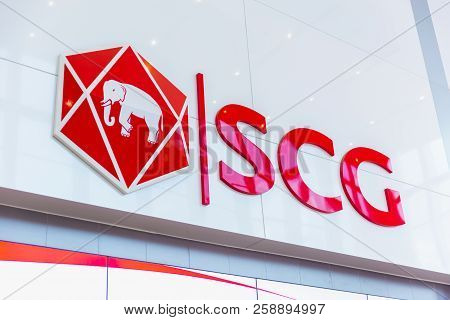 The Siam Cement Group (scg) Logo Brand In Office Building At Bang Sue Scg Is The Largest Cement Comp