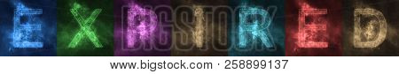 Word Lettering Expired Space Stylized Colorful Letters. Expired Banner